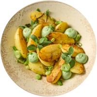 bord gebakken aardappelen