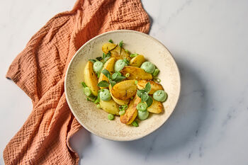 Gebakken aardappelen met kruidenmayonaise