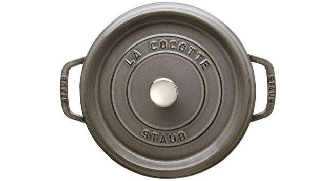 STAUB Plat Empilable En Fonte Rond 16 Cm 0,40 L Gris Graphite - Mini Cocotte Pour Portions Individuelles