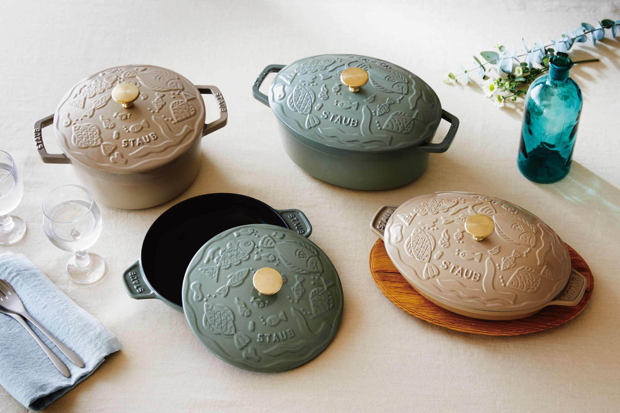 ストウブ STAUB cocotte 10 ジョエル ロブション ブルー 青 staub  