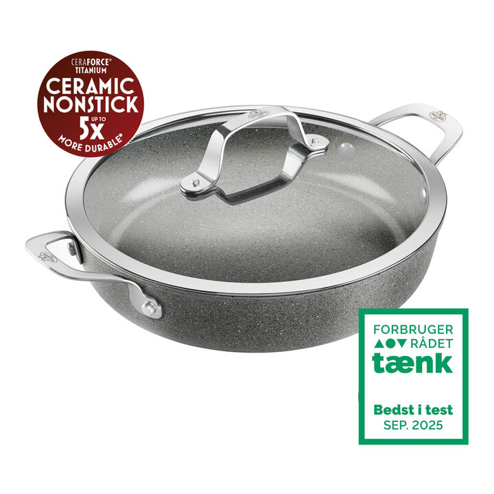 Salina, Serveringspande Med låg, 28 cm, Aluminium, Titanium forstærket keramisk non-stick-belægning, large 1