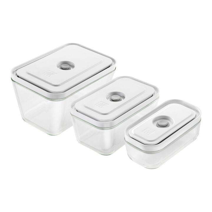 Fresh & Save, S/M/L / 3-pc, Vacuum Container Set, Glass, Grey, large 1