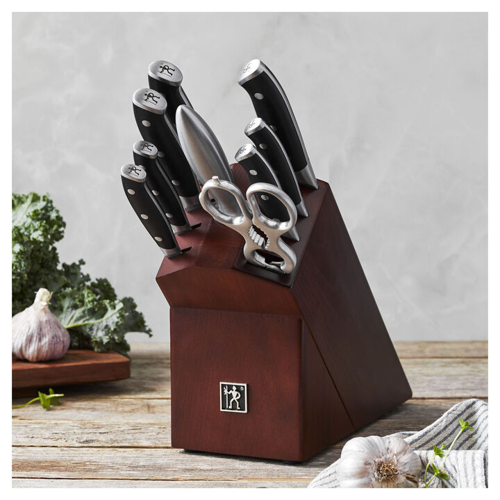 Compass, 10 Piece, Knife block set, black, large 3