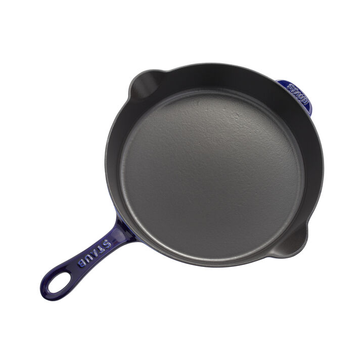 Cast Iron, 11-inch, Traditional Deep Skillet, Dark Blue, large 3
