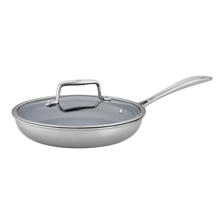 Clad CFX, 2-pc, Stainless Steel, Ceramic Coating, Non-stick, Fry Pan With Lid Set , large 1