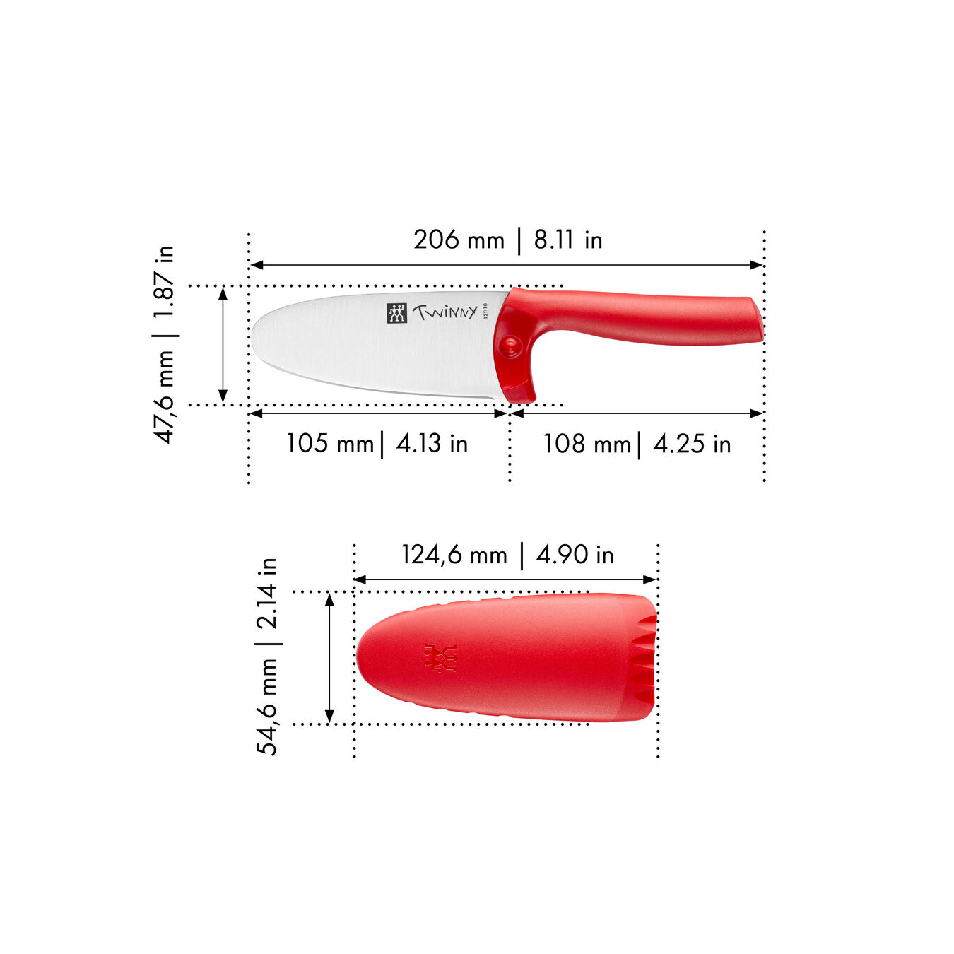 Kokkekniv 10 cm, Red,,large 4