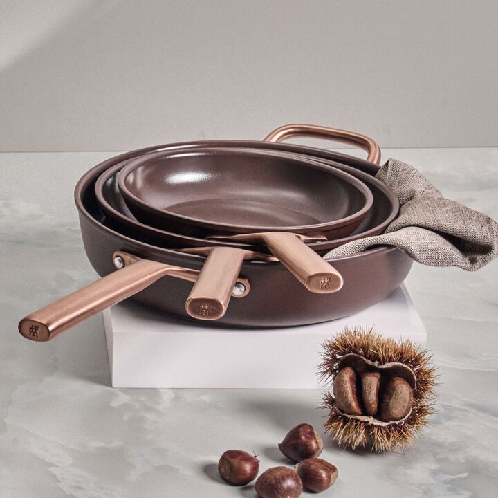 Milano, 2-st, Set med stekpannor, Brun, large 4