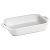 Ceramique, 1.1 l ceramic rectangular Oven dish, white, small 1