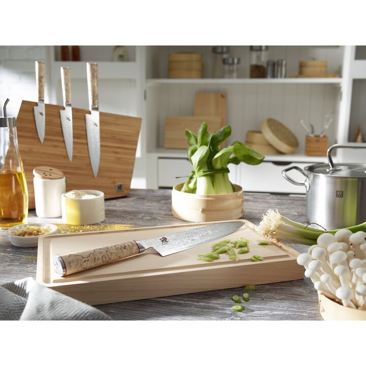 5 slot brown Knife block empty, large 2