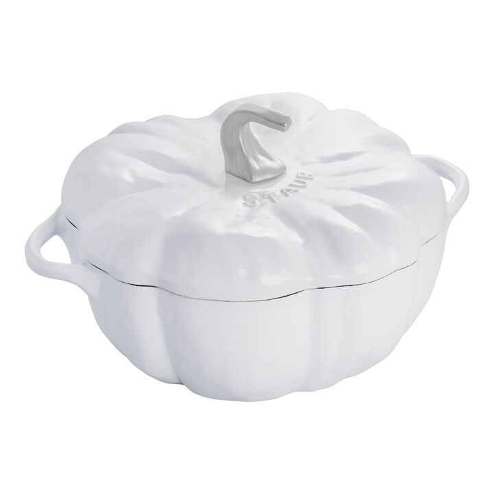 Cast Iron, 3.5 qt, Pumpkin, Dutch Oven With Stainless Steel Knob, Pure-white, large 1