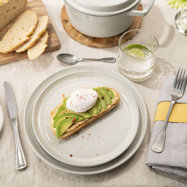 Tellerset, 6-tlg. / 22 cm, Weisser Trüffel, Keramik, large 2