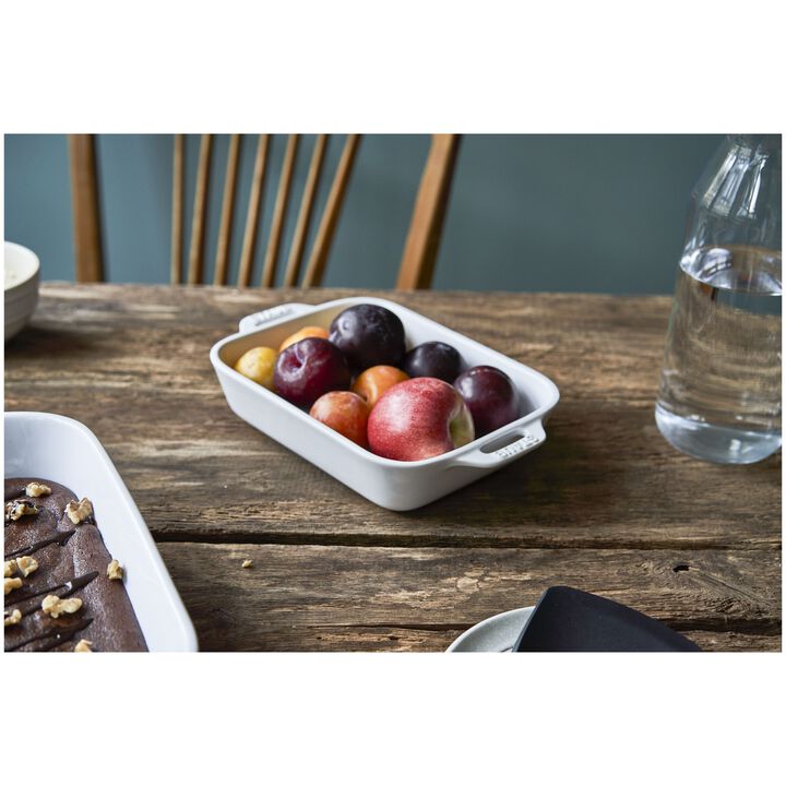 Ceramique, 20 cm, Ugnsform, Vit, large 4