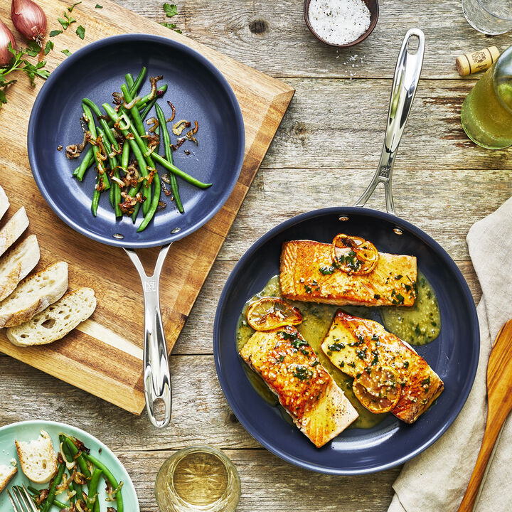 Clad CFX, 2-pc, Stainless Steel, Ceramic Coating, Non-stick, Frying Pan Set, large 3