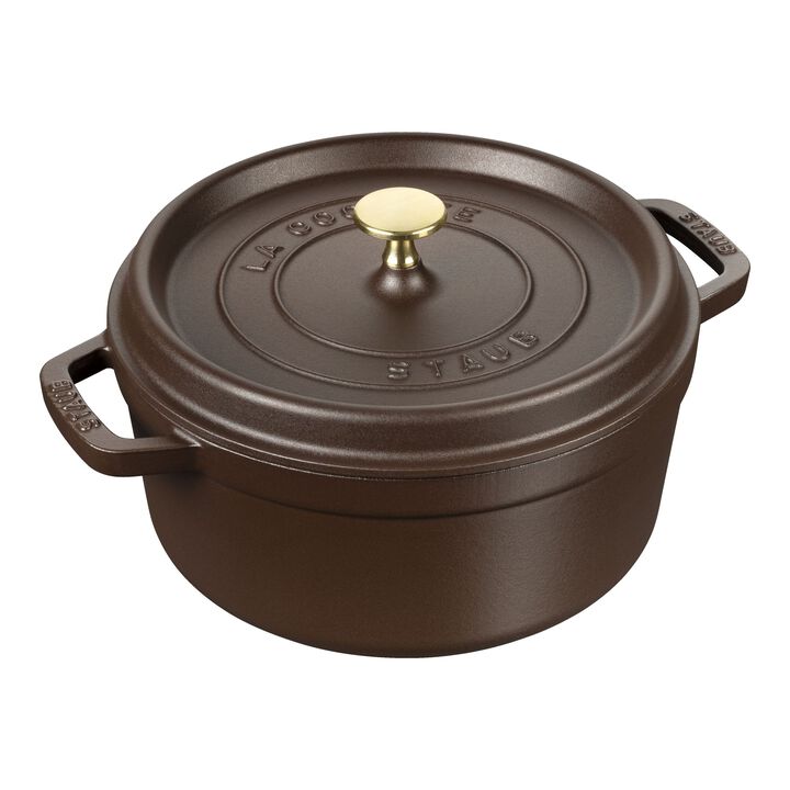 La Cocotte, Cocotte 24 cm / 3,7 l, Rund, Chokolade, Støbejern, large 1