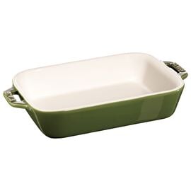 Staub Ceramique, 20 cm x 16 cm rectangular Ceramic Oven dish basil-green