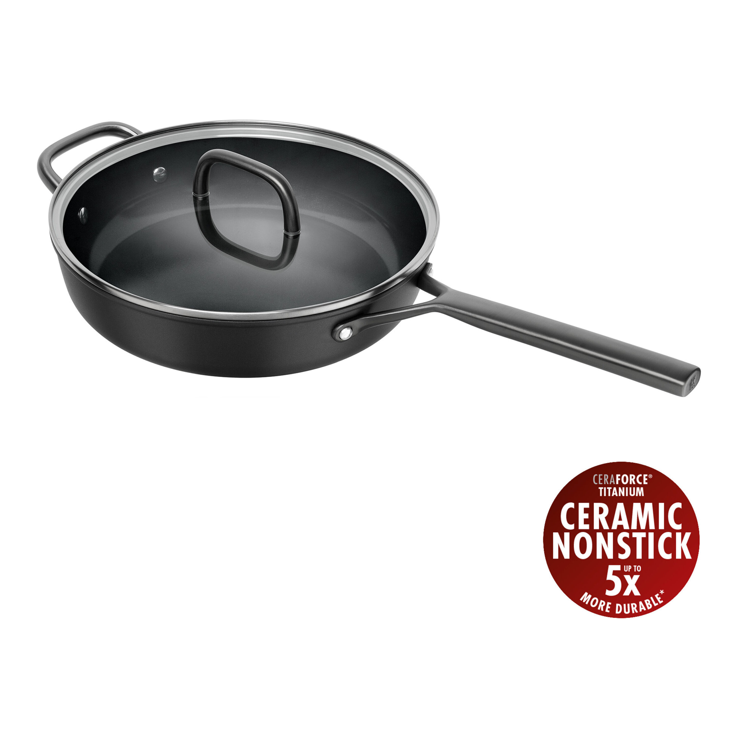 ZWILLING Milano Cazuela con tapa de cristal 28 cm, Aluminio