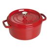 Cast Iron - Round Cocottes, 4 qt, Round, Cocotte, Cherry, small 1