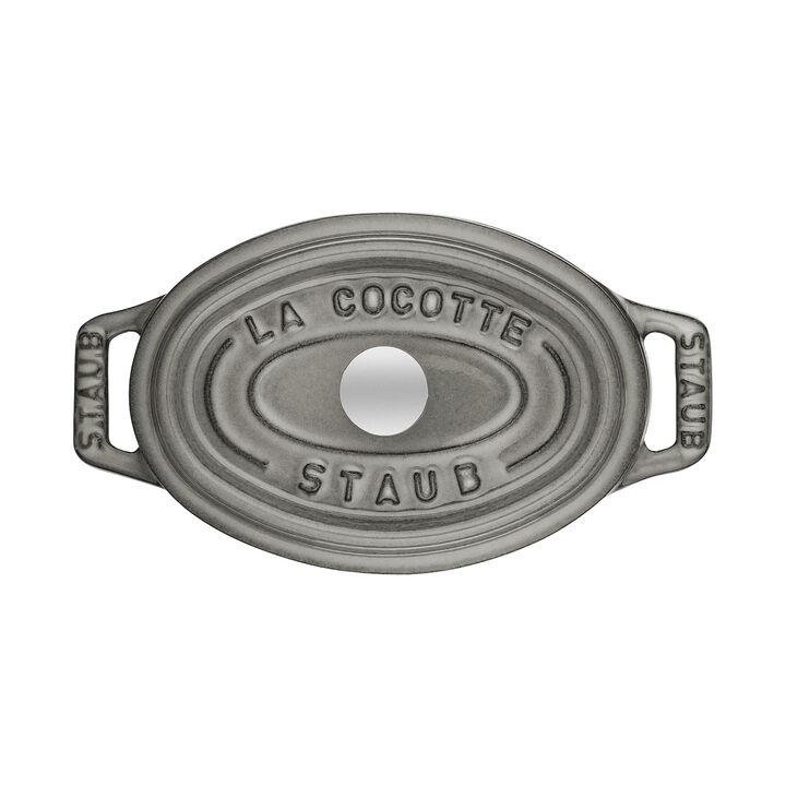 鋳物ホーロー鍋, ピコ・ココット 11 cm, オーバル, グレー, 鋳鉄, large 2
