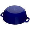 3.6 l cast iron round French Oven, lily decal, dark-blue,,large