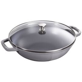 Staub Specialities, 30 cm Cast iron Wok with glass lid graphite-grey