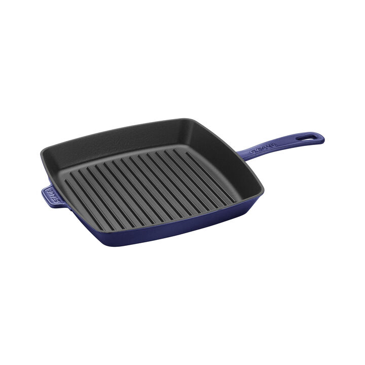 Grill Pans, 26 cm cast iron square American grill, dark-blue, large 1