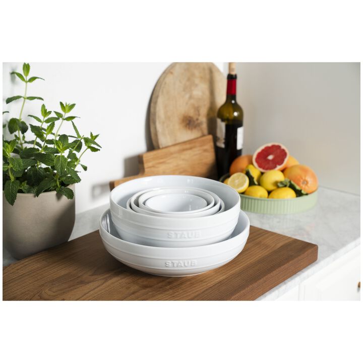 Fresh & Save BOWLS, Schüssel-Set mit Vakuumdeckeln, 18 cm/ 24 cm/ 4-tlg., Weiß, Keramik, large 4