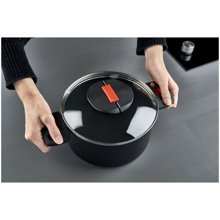 Click & Cook, 3-st, Gryt & kastrullset, Svart, large 3