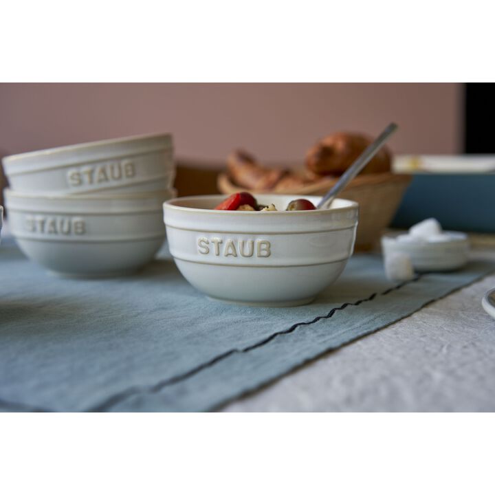 Ceramique, 12 cm / 4-pcs ceramic Bowl set ivory-white, large 2
