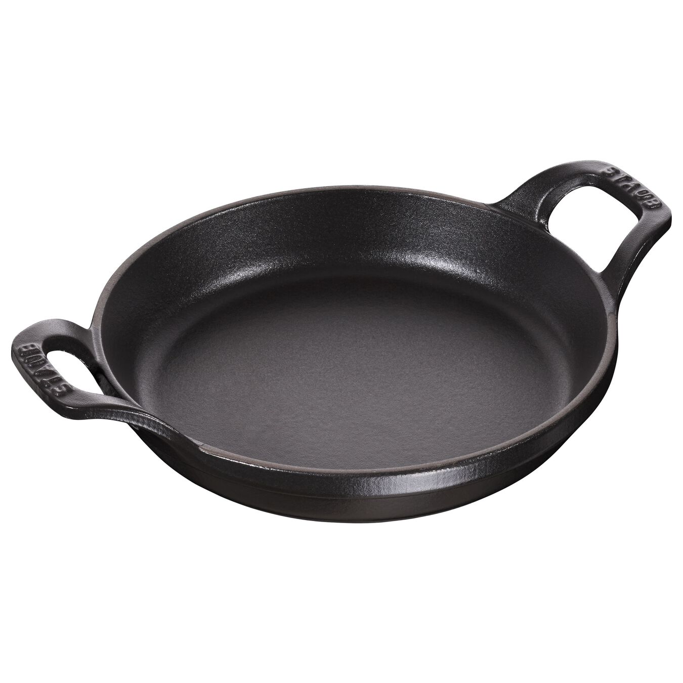 20 cm round Cast iron Oven dish black,,large 3