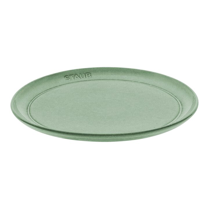 Dining Line, 22 cm ceramic round Plate flat, sage, large 1