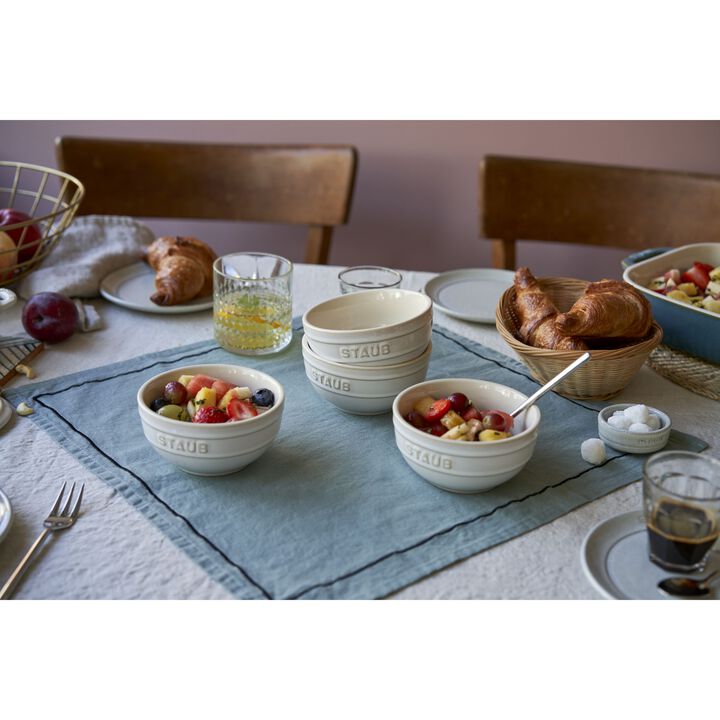 Ceramique, 14 cm / 4-pcs ceramic Bowl set ivory-white, large 4