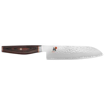 Couteau santoku 18 cm, Brun, Tranchant lisse,,large 1