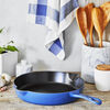 11-inch, Frying pan, metallic blue,,large