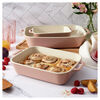 Stoneware, 3-pc, Rectangular Baking Dish Set, light pink, small 2