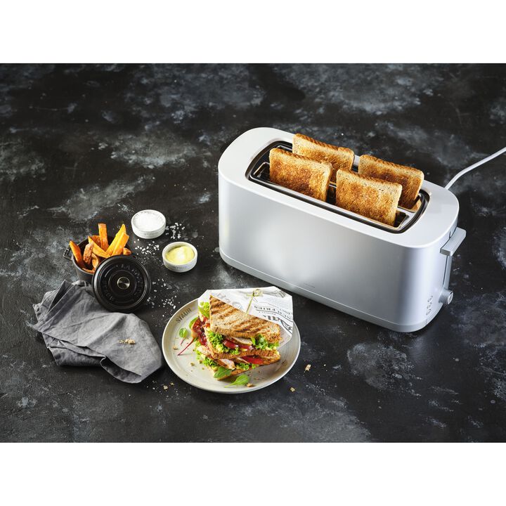 Enfinigy, 2 Long Slots Toaster, Silver, large 2