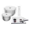 Fresh & Save BOWLS, Kit de d&eacute;marrage sous vide, Acier inoxydable / M/L, 9-pcs, Blanc argent&eacute;, small 1