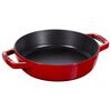 20 cm / 8 inch cast iron Frying pan with 2 handles, cherry - Visual Imperfections,,large