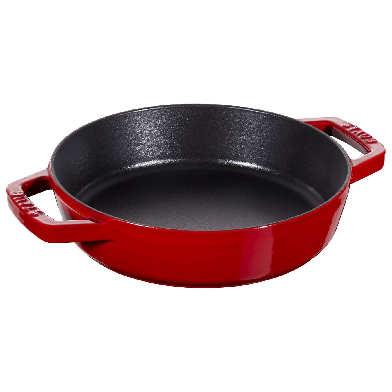 20 cm / 8 inch cast iron Frying pan with 2 handles, cherry - Visual Imperfections,,large 1