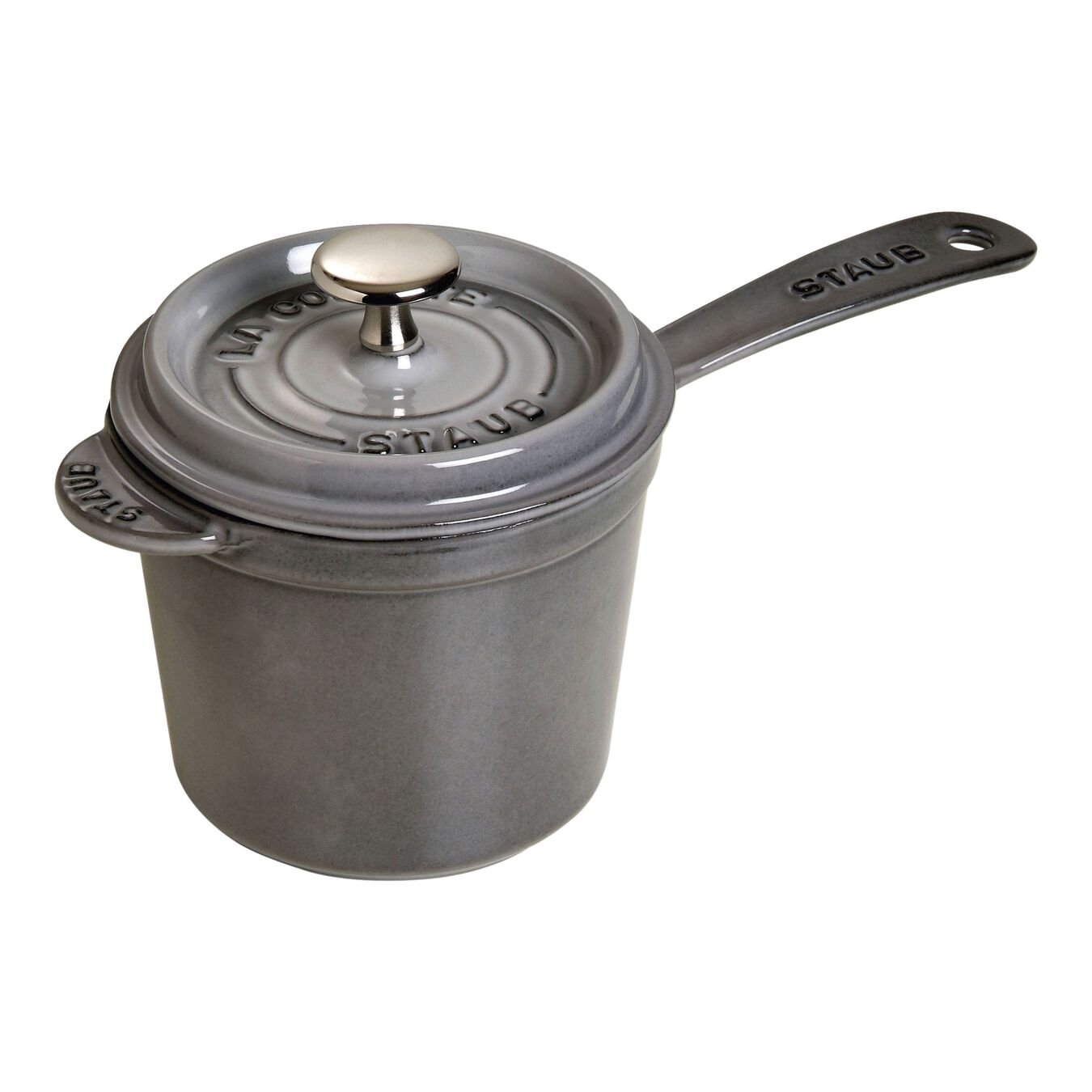 1.25 l cast iron round Sauce pan, graphite-grey,,large 1