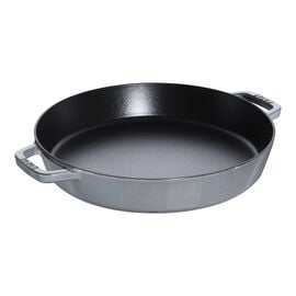 Staub Cast Iron - Fry Pans/ Skillets, 13.5-inch, Double Handle Fry Pan, graphite grey