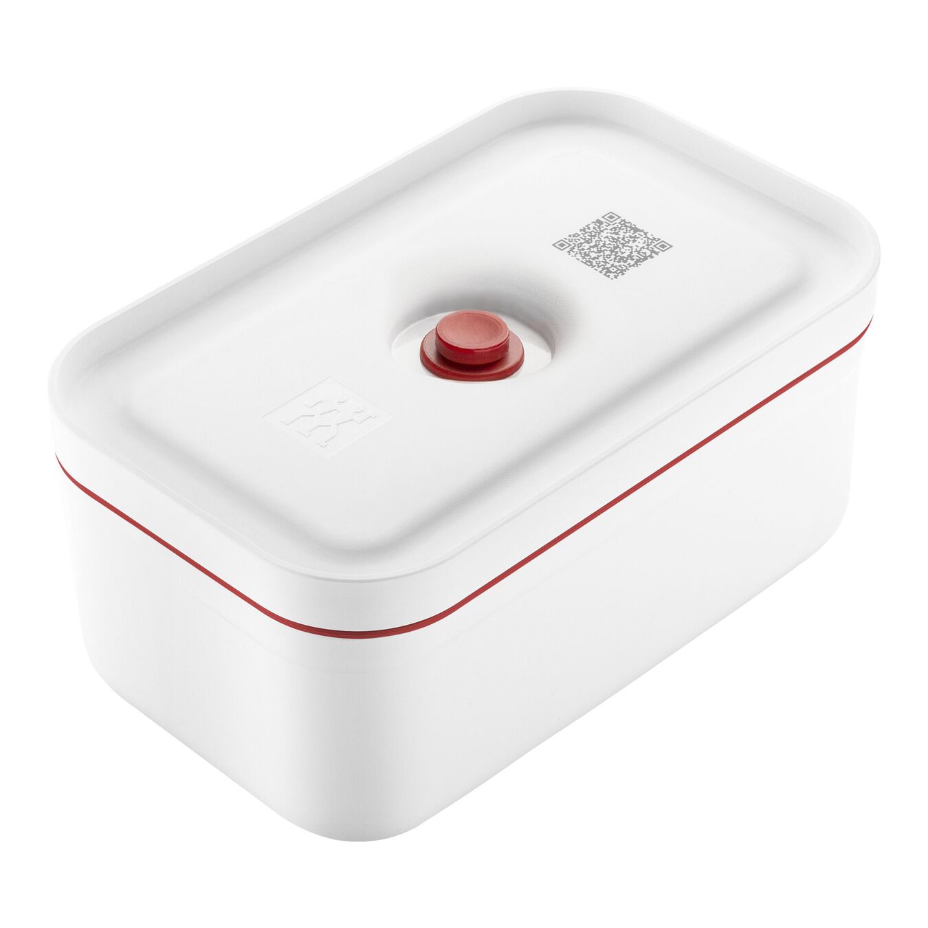 Lunch box sottovuoto M, plastica, bianco-rosso,,large 1