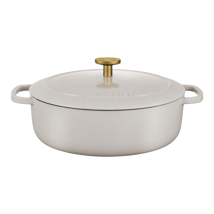 Bellamonte, Cocotte 23 cm, oval, Elfenbein-Weiß, Gusseisen, large 2