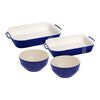 Ceramic, 4-pc, Baking And Bowl Set, Dark Blue, small 1