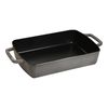 38 cm x 20 cm rectangular Cast iron Oven dish graphite-grey,,large