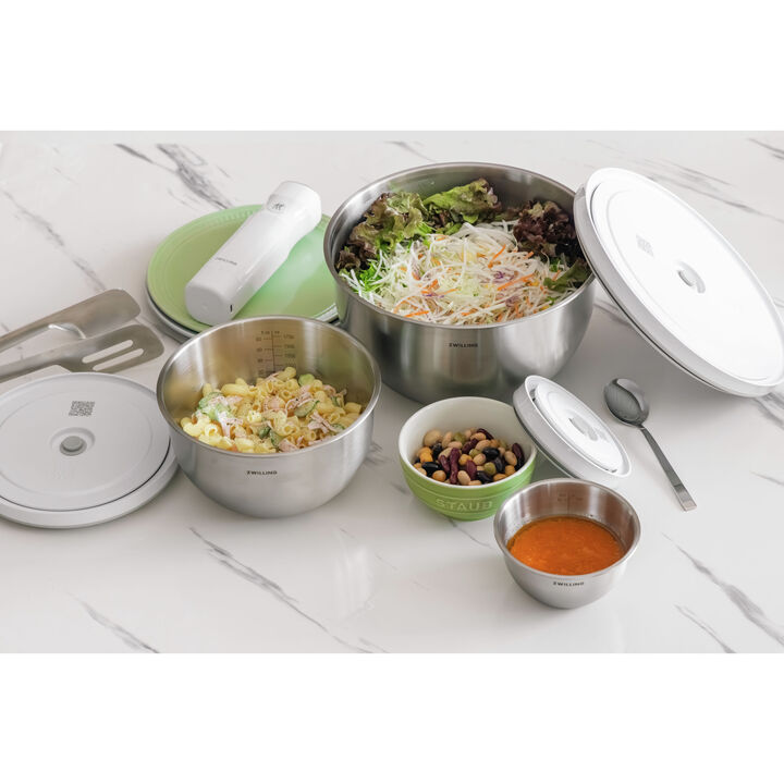 Fresh & Save BOWLS, 真空保存ステンレスボウルSML、真空ポンプセット, large 2