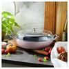 Cast Iron, 3.5 qt, Braiser With Glass Lid, Pink Peony, small 2