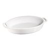  ceramic oval Oven dish, pure-white,,large