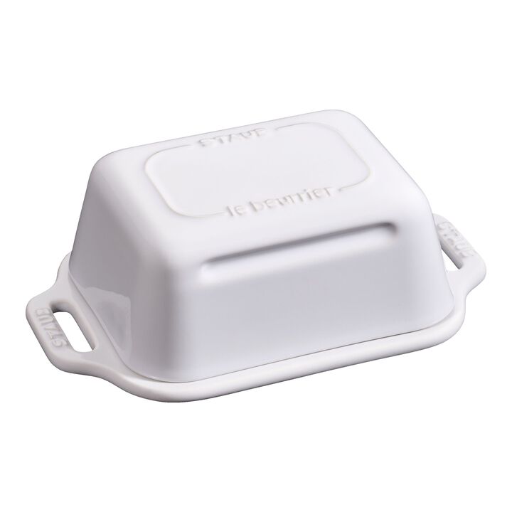 Ceramique, Smörbytta , Ceramic, Vit, large 1