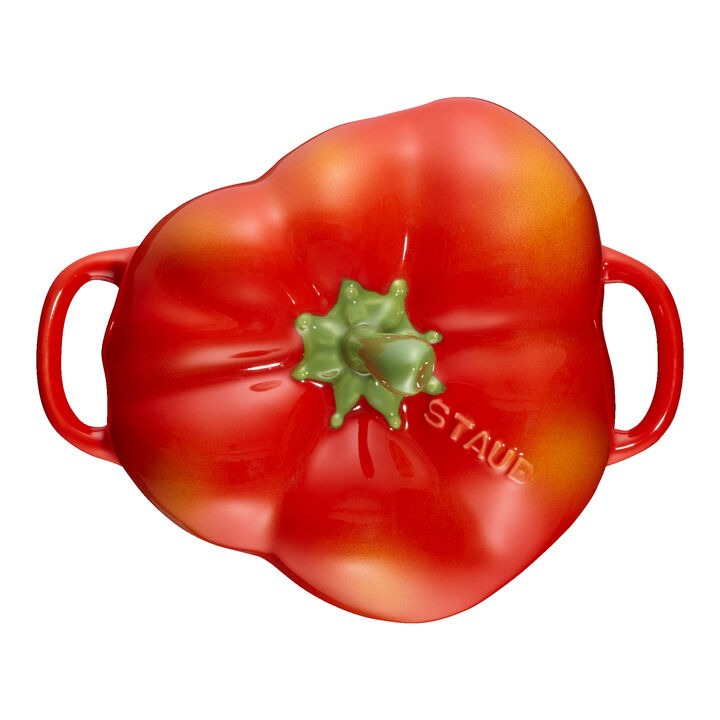 Ceramique, 11 cm pepper ceramic Cocotte orange-red, large 3