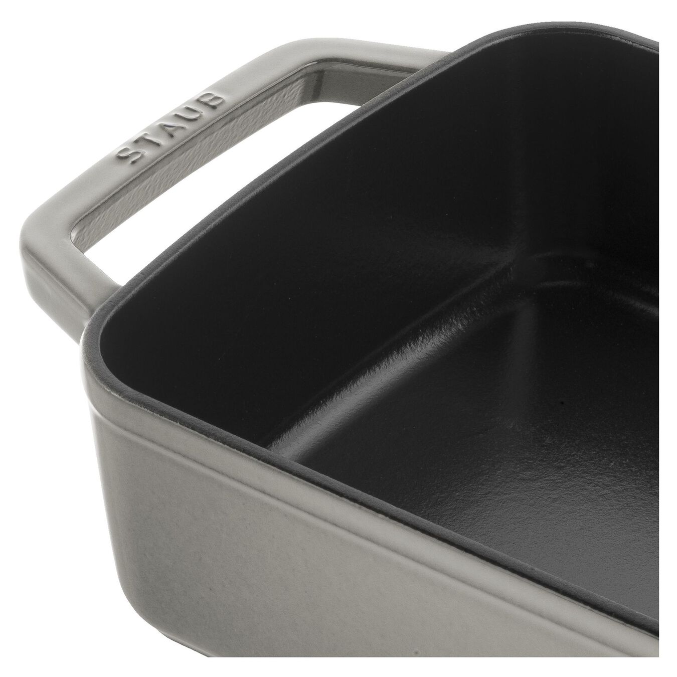 38 cm x 20 cm rectangular Cast iron Oven dish graphite-grey,,large 2